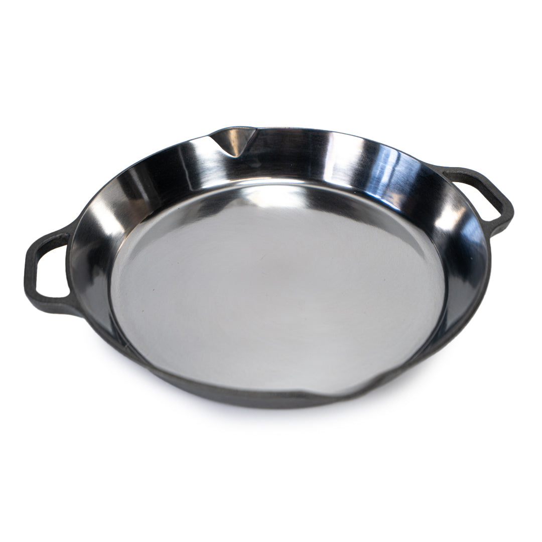 Hand Polished 12" Double-handle Cast Iron Skillet - X002