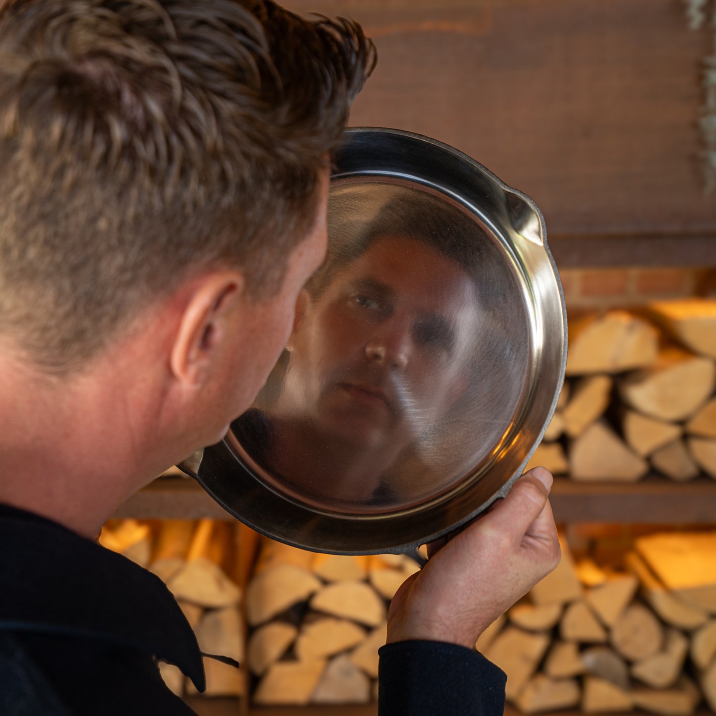 Hand Polished 12" Double-handle Cast Iron Skillet - X002